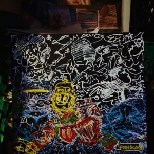FISHSCALE vinyl jacket, signed with original art